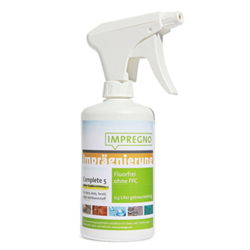 IMPREGNO Complete 5 Oberflächenimprägnierung, Fluorfreies Hydrophobiermittel für sämtliche Oberflächen, 0,5 Liter - Sprühflasche 140015