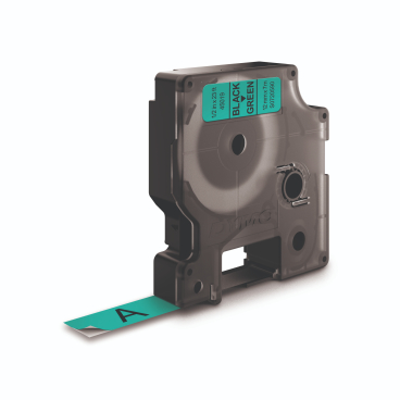 DYMO D1 Standard Etiketten, 12 mm x 7 Meter, schwarz auf grün 1 Band - Bild-Darstellung des Produktes 1