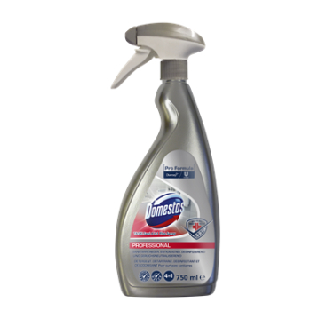 Domestos Professional Sanitärreiniger,  4in1 1 Karton = 6 x 0,75 Liter - Sprühflasche - Bild-Darstellung des Produktes 1