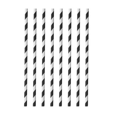 Metaltex Strohhalme aus Papier, 20 cm, Ø 0,6 cm 1 Beutel = 40 Stück, schwarz/weiß - Bild-Darstellung des Produktes 1