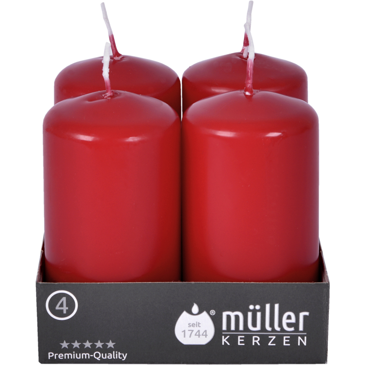 Müller Kerzen PRO NATURE Stumpenkerzen 6er Set - Flieder Stearin 6,8x10cm