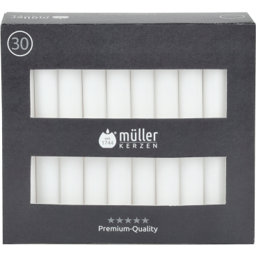 Müller Kerzen Tafelkerzen, weiß 1 Packung = 30 Stück, (Ø x H): 20 x 175 mm - Bild-Darstellung des Produktes 1