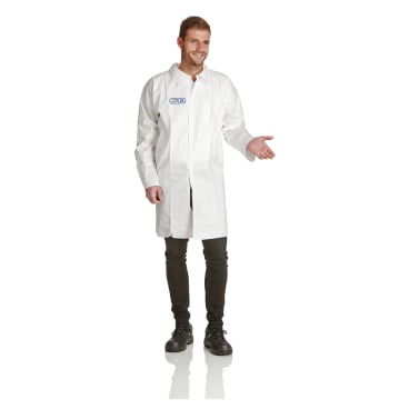 ProSafe Schutzkittel, 2 Taschen, 5 Druckknöpfe, weiß 1 Karton = 50 Stück, Größe XXL, PSA Kategorie 1 - Bild-Darstellung des Produktes 1