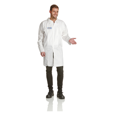 ProSafe Schutzkittel, 2 Taschen, 5 Druckknöpfe, weiß 1 Stück, Größe XXL, PSA Kategorie 1 - Bild-Darstellung des Produktes 1