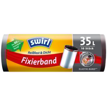 Swirl® Müllbeutel Reißfest, mit Fixierband, 35 Liter 1 Rolle = 10 Beutel - Bild-Darstellung des Produktes 1
