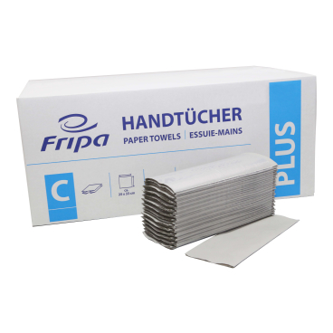 Fripa Papierhandtücher Plus Naturell, C-Falz, 25 x 33 cm 1 Karton = 20 Packungen à 156 Tücher - Bild-Darstellung des Produktes 1