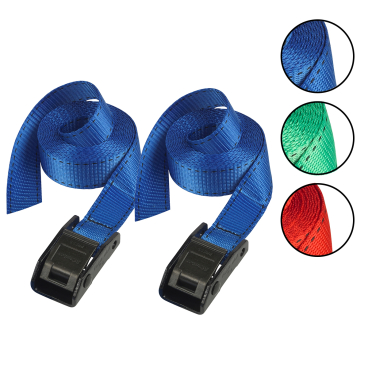 Master Lock Zurrgurt mit Klemmschloss 3379EURDATCOL 1 Packung = 2 Stück, 5 m, farbig sortiert (blau, rot, grün) - Bild-Darstellung des Produktes 1
