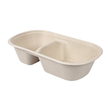 NATURESTAR Essen to go Schale, 2-geteilt, 800 ml 1 Packung = 50 Stück - Bild-Darstellung des Produktes 1