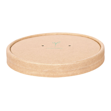 NATURESTAR Deckel für Suppenbecher Bio, aus Kraftpapier 1 Packung = 25 Stück, Ø 11,6 cm - Bild-Darstellung des Produktes 1