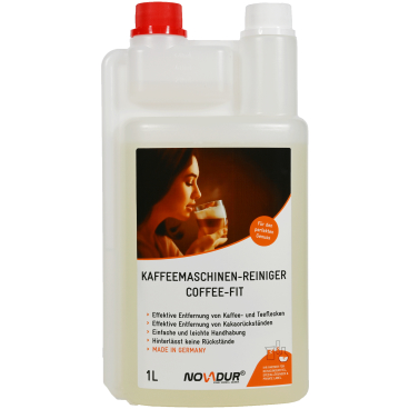 NOVADUR Kaffeemaschinenreiniger Coffee Fit, Konzentrat 1 Liter - Doppelhals-Dosierflasche - Bild-Darstellung des Produktes 1