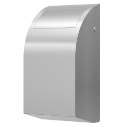 CONTI Sanitärarmaturen GmbH Abfallbehälter mit Schwingverschluss SteelTec DESIGN, 30 Liter, Müllbehälter mit selbstschließendem Schwingverschluss, Maße (B x H x T): 380 x 700 x 254 mm CONT18270710284