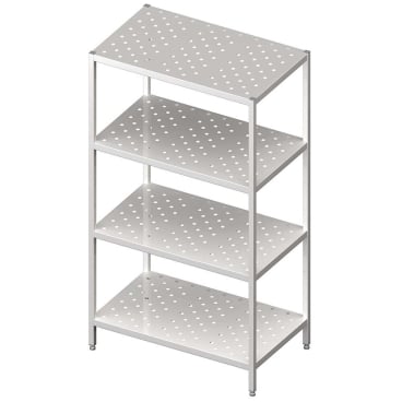 Stalgast Edelstahl Regal, Höhe 1000 mm, Boden gelocht Maße: (B x T x H) 1000 x 700 x 1800 mm, Selbstmontage - Bild-Darstellung des Produktes 1
