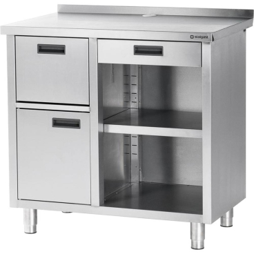 Stalgast Arbeitstisch für Kaffeemaschine, Tiefe 700 mm, Edelstahl Maße: (B x T x H) 1000 x 700 x 1000 mm - Bild-Darstellung des Produktes 1
