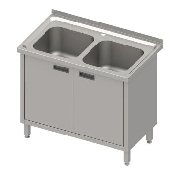 Stalgast Spüle mit Unterschrank 1 Becken, Flügeltüren, Edelstahl Maße: (B x T x H) 1000 x 600 x 850 mm, verschweißt kaufen