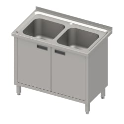 Stalgast Spüle mit Unterschrank 1 Becken, Flügeltüren, Edelstahl Maße: (B x T x H) 1000 x 600 x 850 mm, verschweißt kaufen