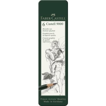 Faber-Castell Bleistifte Castell 9000, 6er Metallverpackung 1 Packung = 6 Stifte - Bild-Darstellung des Produktes 1
