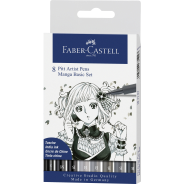 Faber-Castell Tuschestift Pitt Artist Pen Manga 1 Packung = 8 Marker - Bild-Darstellung des Produktes 1