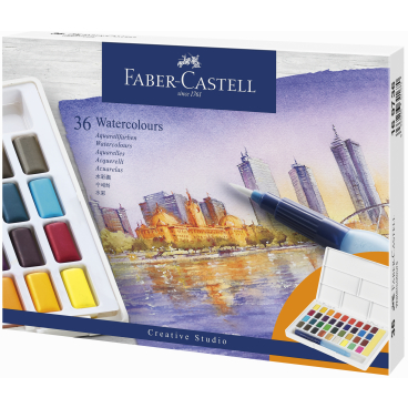 Faber-Castell Aquarellfarben in Näpfchen 1 Kasten mit 36 Farben, sortiert - Bild-Darstellung des Produktes 1