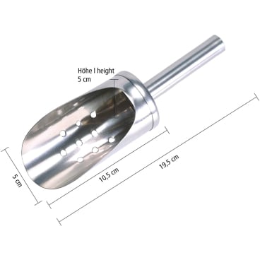 Eisschaufel Chromnickelstahl - Gelochte Schaufel Für Crushed Ice 18cm