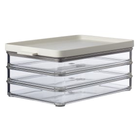 Mepal Aufschnittbox omnia, 3 Schichten – Farbe: weiß, Nordic white