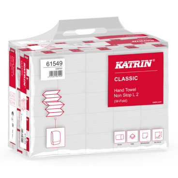 KATRIN W-Falz Falthandtücher Non Stop L Wide 120 Blatt 1 Karton = 25 Packungen à 120 Blatt = 3.000 Blatt - Bild-Darstellung des Produktes 1