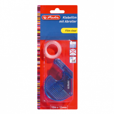 Herlitz Klebefilmabroller, 10 m x 12 mm, 2-teilig 1 Set = 1 Abroller + 1 Rolle, farbig sortiert - Bild-Darstellung des Produktes 1