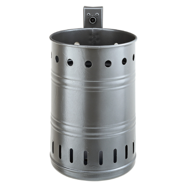 RENNER Abfallbehälter 35 l gelocht pulverbeschichtet, RAL 7016 anthrazitgrau - Bild-Darstellung des Produktes 1