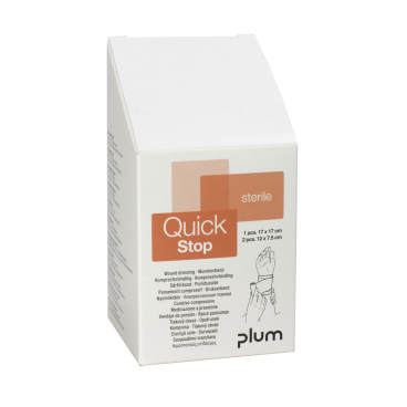 Plum QuickStop Wundkompressen-Set 1 Kompresse 17 x 17 cm + 2 Kompressen 12 x 7,5 cm - Bild-Darstellung des Produktes 1
