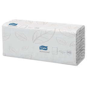 Produktbild von Tork Zickzack-Falthandtücher H3 – 15x250 Tücher, 2-lagig, Weiß, Schnellauflösend, Für Papiertuchspender