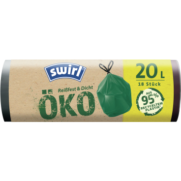 Swirl® Öko Müllbeutel Reißfest, 20 Liter 1 Karton = 8 Rollen à 18 Beutel - Bild-Darstellung des Produktes 1