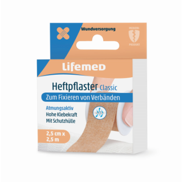 Lifemed® Classic Heftpflaster 1 Packung = 1 Stück, 2,5 m x 2,5 cm - Bild-Darstellung des Produktes 1