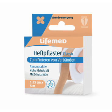 Lifemed® Classic Heftpflaster 1 Packung = 4 Stück, 5 m x 1,25 cm - Bild-Darstellung des Produktes 1