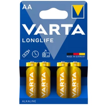 VARTA LONGLIFE Batterie Mignon AA, Alkali, LR6 1 Packung = 4 Stück, 2800 mAh - Bild-Darstellung des Produktes 1
