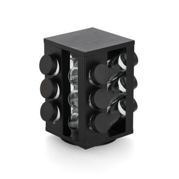 Zeller Gewürzrondell mit 12 Gläsern, schwarz 1 Set, Maße: 14 x 14 x 22,5 cm kaufen