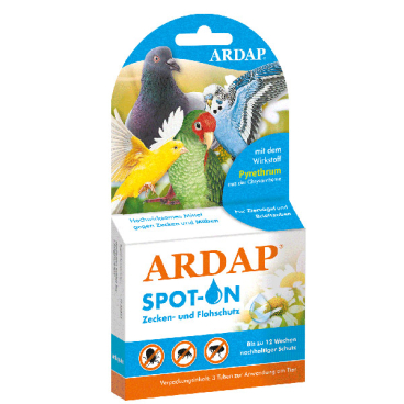 ARDAP Spot-On Zecken- und Milbenschutz für Vögel 1 Set = 2 x 4,0 ml - Bild-Darstellung des Produktes 1