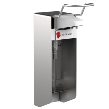 Desinfektionsmittelspender UNI-PRO 05K E, Kunststoffpumpe Edelstahl-Gehäuse, gebürstet, 500 ml, kurzer Hebel - Bild-Darstellung des Produktes 1