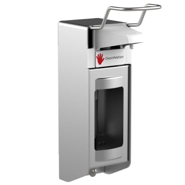 Desinfektionsmittelspender UNI-PRO 05K V, Kunststoffpumpe Aluminium-Gehäuse, mattsilber eloxiert, 500 ml, kurzer Hebel - Bild-Darstellung des Produktes 1