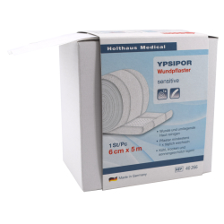 Holthaus Medical GmbH & Co. KG Holthaus Medical YPSIPOR Wundpflaster, sensitive, Aus Vlies gefertigte Wundpflaster, latexfrei, 1 Packung = 1 Rolle, Maße: 6 cm x 5 m 40266