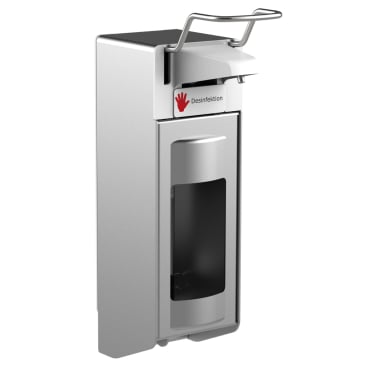 Desinfektionsspender UNI-PRO 10 V, Edelstahlpumpe, 1000 ml Aluminium-Gehäuse, mattsilber eloxiert, kurzer Hebel - Bild-Darstellung des Produktes 1