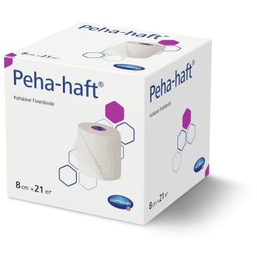 Peha-haft® Fixierbinde 8 cm x 21 m gedehnt, latexfrei 1 Packung = 1 Binde - Bild-Darstellung des Produktes 1