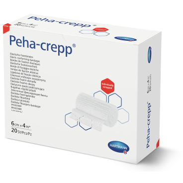 Peha-crepp® Fixierbinde 6 cm x 4 m gedehnt, lose, superelastisch 1 Karton = 10 Packungen à 20 Stück - Bild-Darstellung des Produktes 1