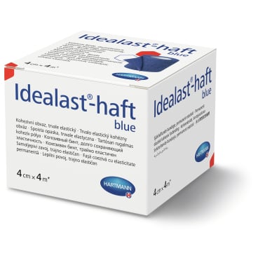 Idealast®-haft Idealbinde, 4 cm x 4 m gedehnt selbsthaftend, blau 1 Karton = 70 Packungen à 1 Stück - Bild-Darstellung des Produktes 1