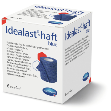 Idealast®-haft Idealbinde, 6 cm x 4 m gedehnt selbsthaftend, blau 1 Packung = 1 Stück - Bild-Darstellung des Produktes 1
