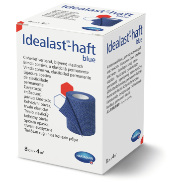 Idealast®-haft Idealbinde, 8 cm x 4 m gedehnt selbsthaftend, blau 1 Packung = 1 Stück - Bild-Darstellung des Produktes 1