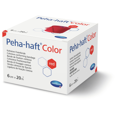 Peha-haft® elastische Binden, 6 cm x 20 m, selbsthaftend, rot 1 Karton = 24 Packungen à 1 Rolle - Bild-Darstellung des Produktes 1