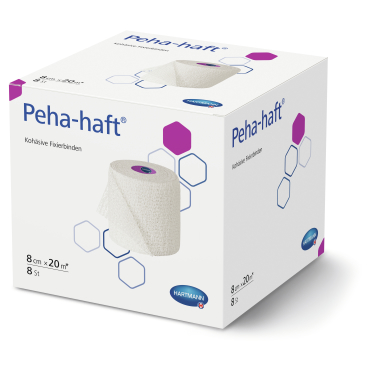 Peha-haft® Fixierbinden, 8 cm x 20 m, latexfrei 1 Karton = 6 Packungen à 8 Stück, lose - Bild-Darstellung des Produktes 1