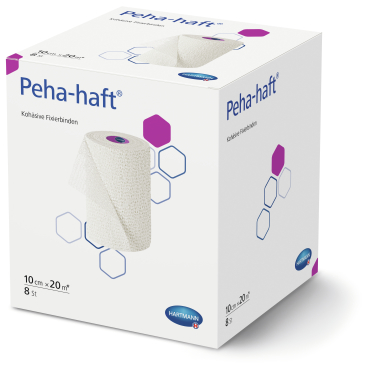 Peha-haft® Fixierbinden, 10 cm x 20 m, latexfrei 1 Karton = 6 Packungen à 8 Stück, lose - Bild-Darstellung des Produktes 1