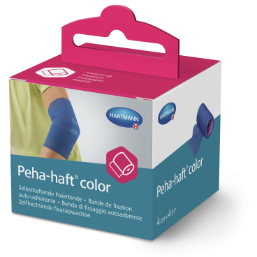 Peha-haft® elastische Binden, 4 cm x 4 m, selbsthaftend, blau 1 Packung = 1 Stück - Bild-Darstellung des Produktes 1