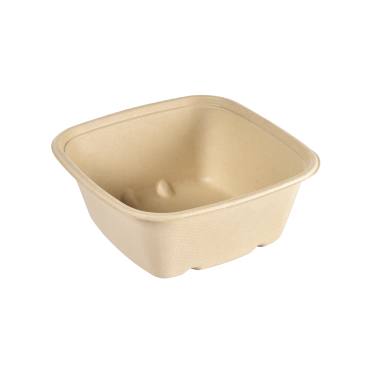 DUNI BioPak Lunchbox Cube Bowl, Bagasse, eckig 1 Karton = 4 Beutel à 40 Stück, 1200 ml - Bild-Darstellung des Produktes 1