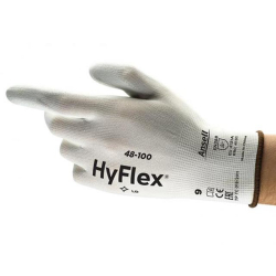Ansell GmbH Ansell HyFlex® 48-100 Handschuh, PSA Kategorie 2, weiß, Schutzhandschuh für die komfortable Handhabung leichter Aufgaben, 1 Packung = 12 Paar, Größe 8 48100080